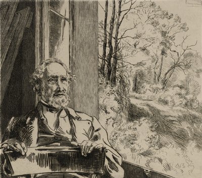 Portret van Jacob Meyer-Heine door Felix Bracquemond