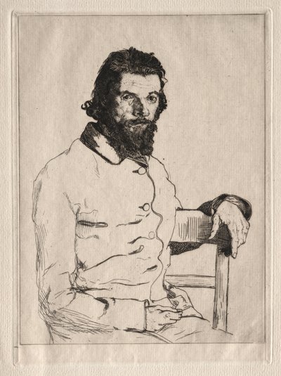 Portret van Meryon, Zittend door Felix Bracquemond