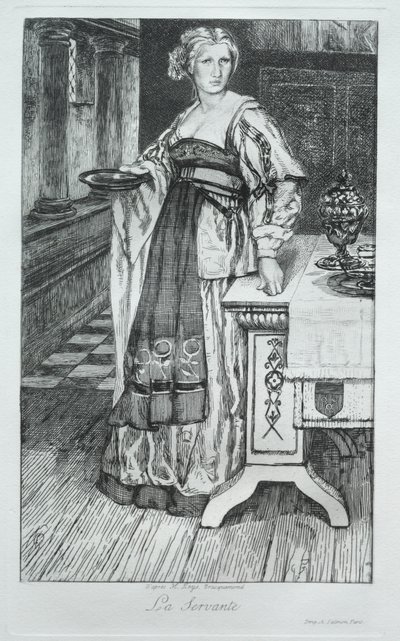 De Dienstmeid, naar H. Leys door Felix Bracquemond