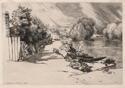 De Seine bij Bas-Meudon met de Seguin en Mottiaux Eilanden door Felix Bracquemond