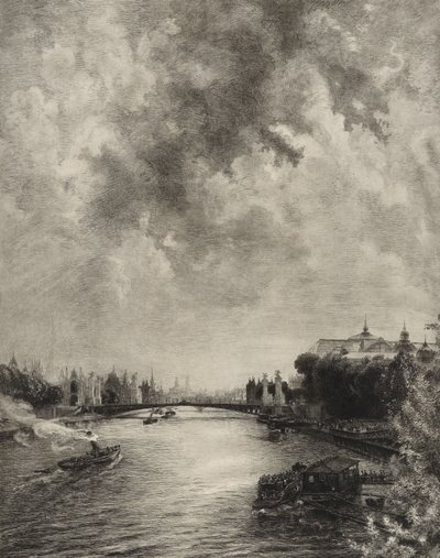 Zonder Titel (Uitzicht op de Seine) door Felix Bracquemond