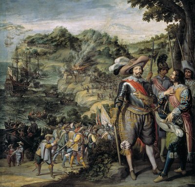 De verovering van Saint Kitts door Don Faderique de Toledo, 1634 door Felix Castello