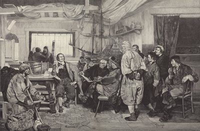 Peter de Grote leert de kunst van het scheepsbouw in Nederland in 1697 (gravure) door Felix Cogen