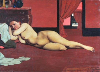 Naakt in de rode salon door Felix Edouard Vallotton