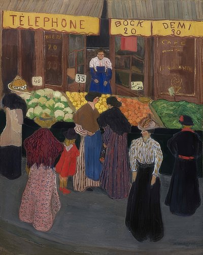 Op de markt (Au marché) door Felix Edouard Vallotton