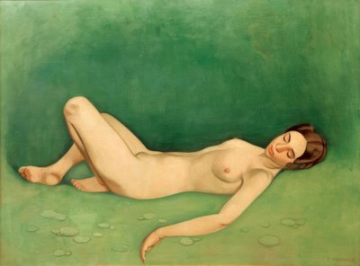 Slapende badende (Naakte slapende vrouw) door Felix Edouard Vallotton