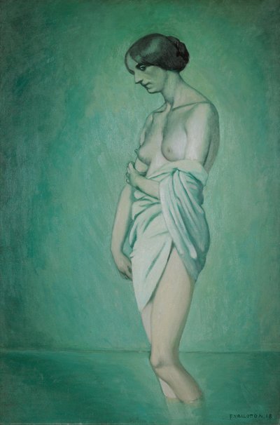 Bader in profiel, effect van groen en roze, 1918 door Felix Edouard Vallotton