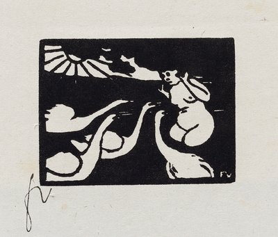 Bader met Zwanen, X uit "Les Petites Baigneuses", 1893 door Felix Edouard Vallotton