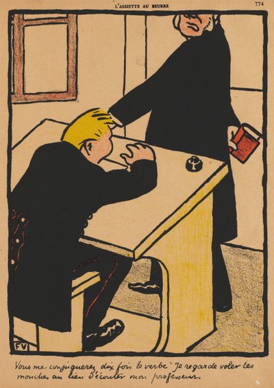 Misdrijven en straffen XVII, 774: Je zult vervoegen, 1871 door Felix Edouard Vallotton