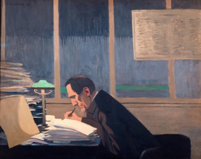 Felix Feneon bij de Revue Blanche door Felix Edouard Vallotton