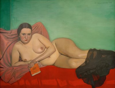 Naakte vrouw met een boek door Felix Edouard Vallotton