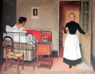 Félix Edouard Vallotton (1865 – 1925) Zwitserse schilder, 1892 de patiënt door Felix Edouard Vallotton
