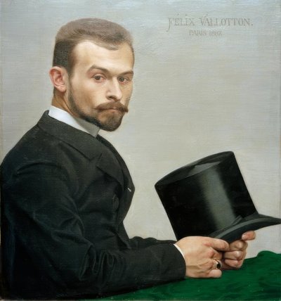 Félix Jasinski met zijn hoed door Felix Edouard Vallotton