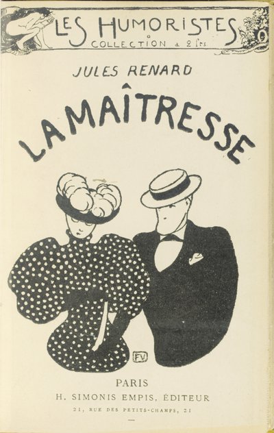 Voorkant van "De Meesteres" door Jules Renard, 1896 door Felix Edouard Vallotton