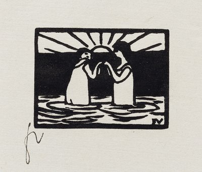 Spelletjes in de zon, VII uit "Les Petites Baigneuses", 1893 door Felix Edouard Vallotton