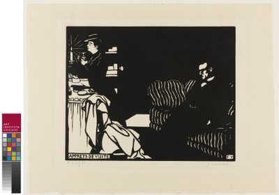 Klaarmaken voor een Bezoek, plaat acht uit Intimacies, 1898 door Felix Edouard Vallotton