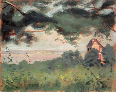 Honfleur, uitzicht op de monding door Felix Edouard Vallotton