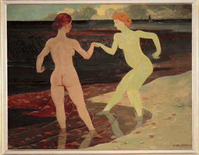 De minnares en de dienstmeid door Felix Edouard Vallotton