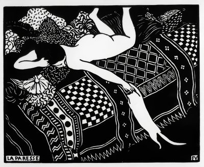 De luiheid door Felix Edouard Vallotton