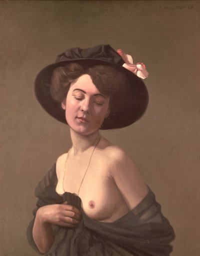 Dame met een hoed, 1908 door Felix Edouard Vallotton