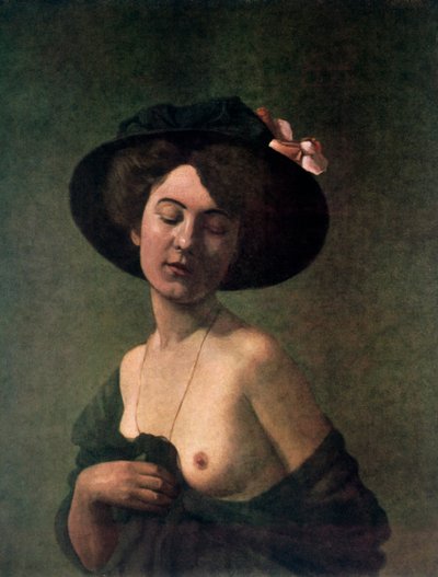 Dame met een hoed, 1908 door Felix Edouard Vallotton
