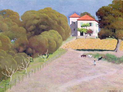 Landschap, Het huis met het rode dak door Felix Edouard Vallotton