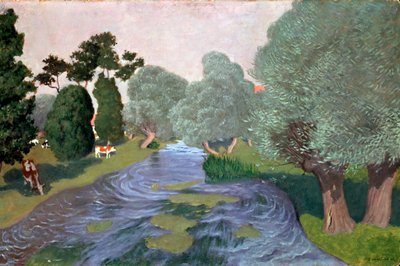 Landschap in Normandië, Arques-la-Bataille, 1903 door Felix Edouard Vallotton