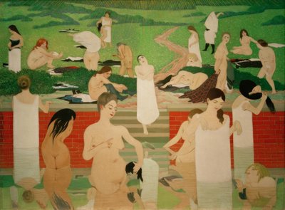 Het bad in de zomeravond door Felix Edouard Vallotton