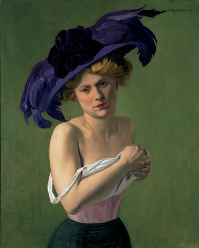 Le chapeau violet, 1907 door Felix Edouard Vallotton
