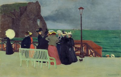 De planken in Etretat, 1899 door Felix Edouard Vallotton