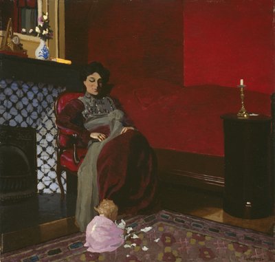Madame Vallotton en haar nicht, Germaine Aghion door Felix Edouard Vallotton