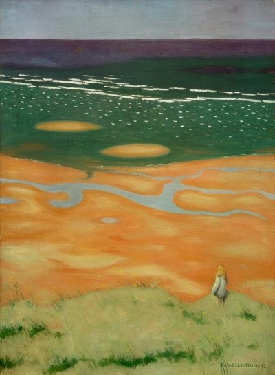 Stijgende vloed, Houlgate door Felix Edouard Vallotton