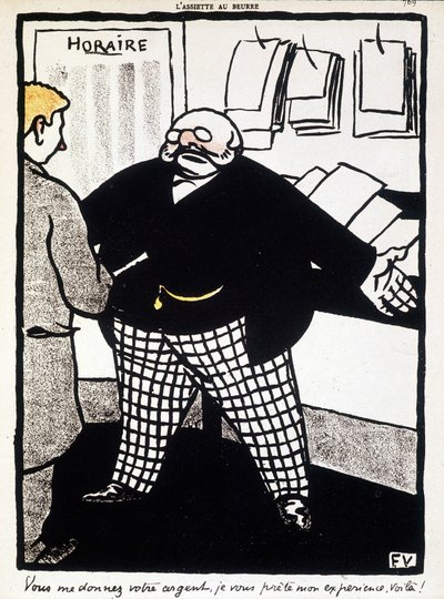 Geld en bankieren door Félix Vallotton - in 
