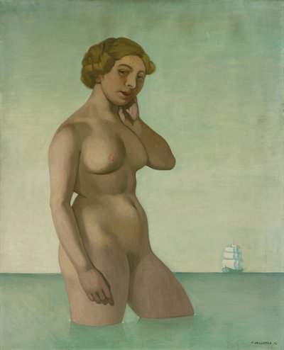 Naakt met een fregat, 1916 door Felix Edouard Vallotton
