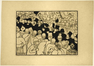 Paraderen door de straten in een rij door Felix Edouard Vallotton