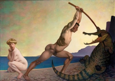 Perseus doodt de draak door Felix Edouard Vallotton
