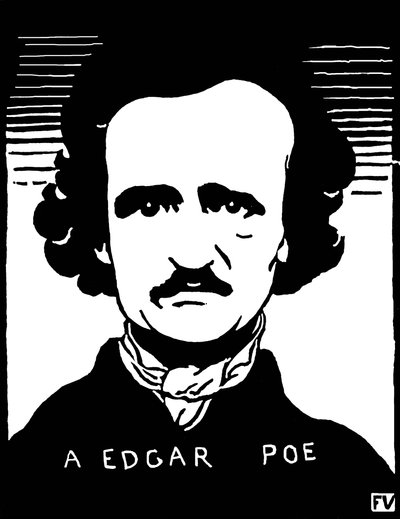 Portret van Edgar Allan Poe door Felix Edouard Vallotton