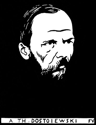 Portret van Fedor Mikhailovitch Dostoievski door Felix Edouard Vallotton