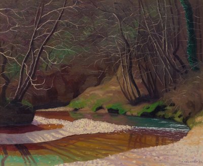 Ruisseau rouille et galets blancs, 1921 door Felix Edouard Vallotton