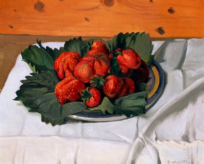 Stilleven met aardbeien door Felix Edouard Vallotton