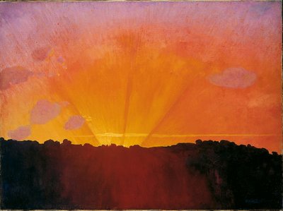 Zonsondergang, oranje lucht door Felix Edouard Vallotton