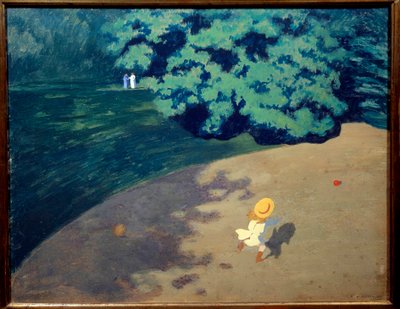 De bal of hoekpark met kind dat met bal speelt door Felix Edouard Vallotton
