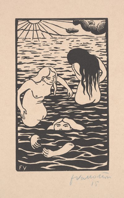 Drie baders door Felix Edouard Vallotton