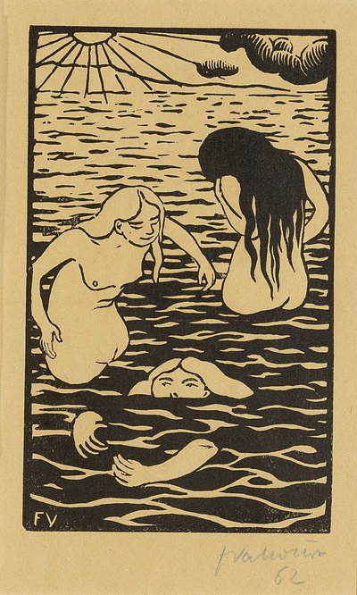 Drie baders, 1894 door Felix Edouard Vallotton