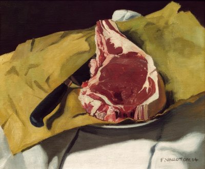 Een entrecote op geel papier door Felix Edouard Vallotton