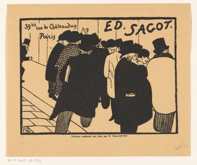 Visitekaartje van prenthandelaar Edmond Sagot te Parijs door Felix Edouard Vallotton
