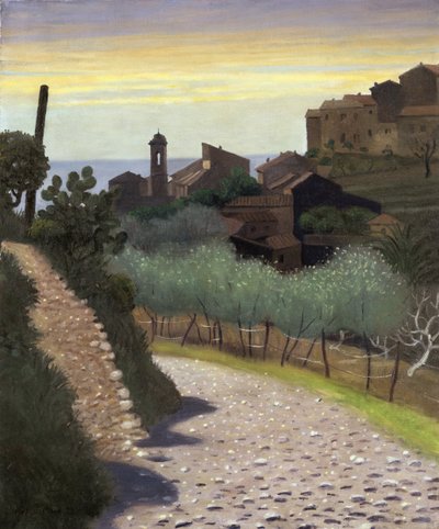 Zicht op de Sint-Annakerk in Cagnes door Felix Edouard Vallotton