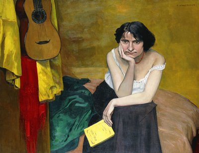 Vrouw en gitaar; Femme et Guitare, 1913 door Felix Edouard Vallotton