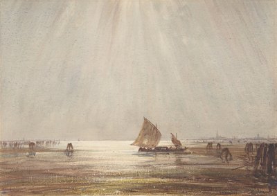 Venetiaanse vissersboot door Felix Francois Georges Philibert Ziem