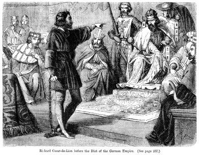 Koning Richard I 1157-1199 voor de Rijksdag van het Duitse Rijk, 19e eeuw door Felix Henri Emmanuel Philippoteaux